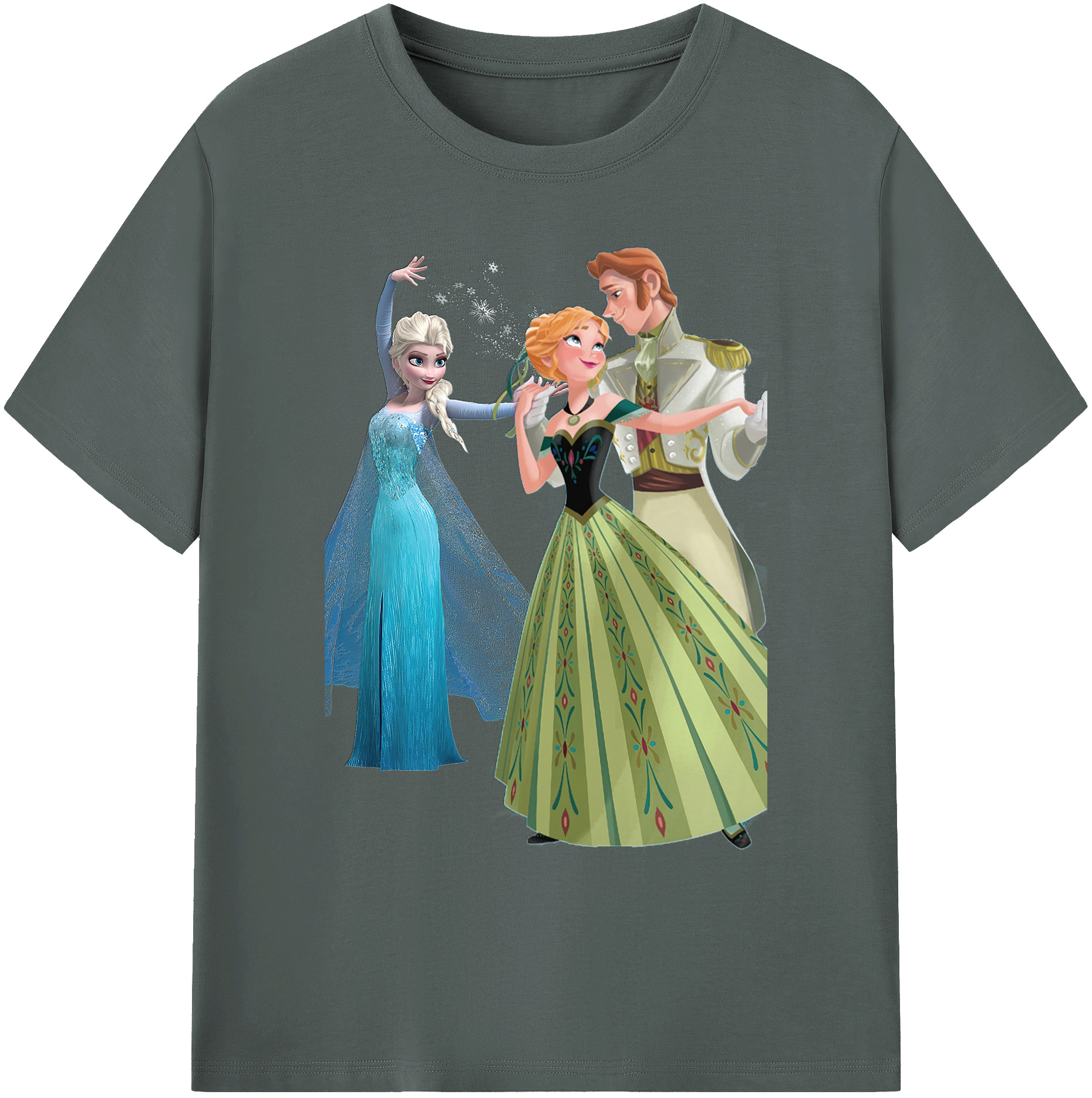 （画像用） アナと雪の女王 アンナ エルサ Frozen Anna Elsa 綿100％ メンズ半袖Tシャツ｜肌触りやわらか＆通気性
